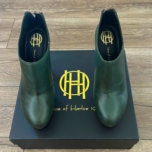 House of Harlow 1960 Ankle Boots Envy Green, Natalia, Platform, size 8